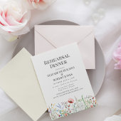 ボホウォーターカラーワイルドフラワーリハーサルディナー 招待状