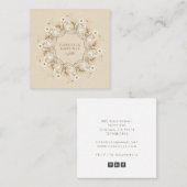 ボホウォーターカラーワイルドフラワーリース スクエア名刺 (正面/裏面)