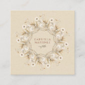 ボホウォーターカラーワイルドフラワーリース スクエア名刺 (正面)