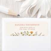 ボホウォーターカラーワイルドフラワー差出人住所 ラベル (インサイチュ)