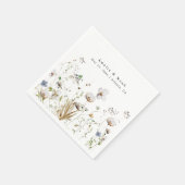 ボホウォーターカラーワイルドフラワー結婚式の引き出物バッグ スタンダードカクテルナプキン (角)