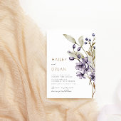 ボホウォーターカラーワイルドフラワー結婚式招待状 招待状