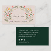 ボホウォーターカラー春ワイルドフラワー  名刺 (正面/裏面)