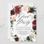 ボホウォーターカラー秋リース卒業パーティー 招待状 (正面)