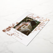 ボホウォーターカラー野草卒業バラ金ゴールド 箔招待状 (回転した状態)