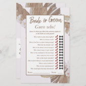 ボホウォーターコロドライパンパスグラスブライダルシャワーゲーム (正面/裏面)