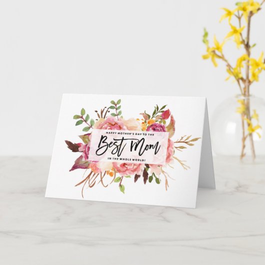 ボホウォーターフローラブーケ写真母の日 カード (黄色い花)