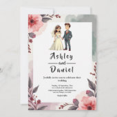 ボホウォーターフローラ新郎新婦結婚ズ 招待状 (正面)