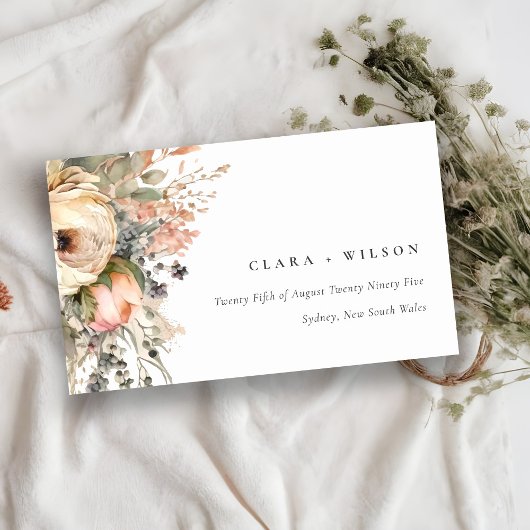 ボホウォーター秋秋フローラズ結婚ウェブサイト エンクロージャーカード