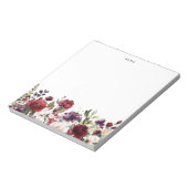 ボホウォーター秋赤と紫の花 ノートパッド (回転)