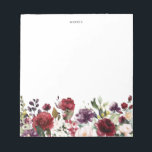 ボホウォーター秋赤と紫の花 ノートパッド<br><div class="desc">まかわいらしたフェミニンカスタム、赤、赤面ピンク、アイボリー、紫の花の水色フローラガーランドを搭載したメモ帳。名前または短いフレーズを追加してパーソナライズする。このフローラのメモ帳は完璧なギフトパーソナライズされたになるだろう。</div>