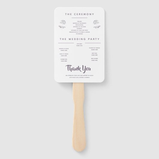 ボホウォーター結婚式 プログラムファン ハンドファン (裏面)