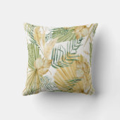 ボホウォーター色のトロピカル葉とパンパスグラス クッション (裏面)