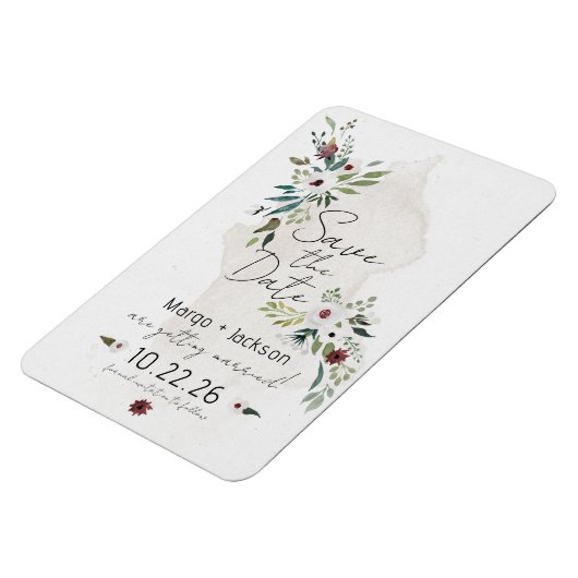 ボホウォーター色のフローラセーブザデートマグネット マグネット (左側)