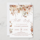 ボホウォーター色のフローラベビーシャワー 招待状 (正面)