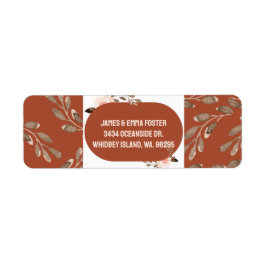 ボホウォーター色のフローラ差出人住所ラベル ラベル