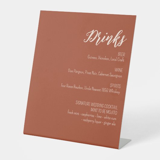 ボホウォーター色のフローラ パーソナライズされた 台座サイン (正面)