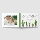 ボホウォーター色の多肉類結婚のゲストブック ゲストブック (全面)