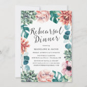 ボホウォーター色の多肉食レハルサルディナー 招待状 (正面)