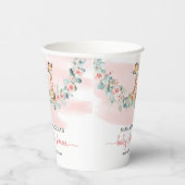 ボホウォーター色の女の子ギラフェユーカリプトゥスピンクのバラ 紙コップ (右)