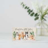 ボホウォーター色の子犬ペットシッター犬トリマー 名刺 (スタンド正面)