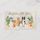 ボホウォーター色の子犬ペットシッター犬トリマー 名刺 (正面)