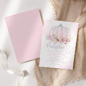 ボホウォーター色の小さなかぼちゃの女の子の赤ちゃんシャワー 招待状