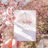 ボホウォーター色の小さなかぼちゃの女の子の赤ちゃんシャワー 招待状