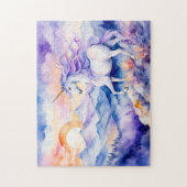 ボホウォーター色の強いユニコーン霧のMに立つ ジグソーパズル (縦)