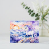 ボホウォーター色の強いユニコーン霧のMに立つ ポストカード (スタンド正面)