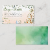 ボホウォーター色の恐竜の緑のおむつラッフル エンクロージャーカード (正面/裏面)