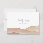 ボホウォーター色の抽象芸術結婚の食事の選択 出欠カード (正面)