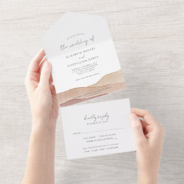 ボホウォーター色の抽象芸術結婚ズ オールインワン招待状