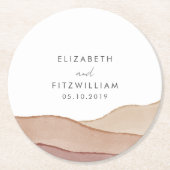 ボホウォーター色の抽象芸術結婚ズ ラウンドペーパーコースター (正面)