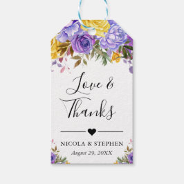ボホウォーター色の春の花結婚ズ ギフトタグ