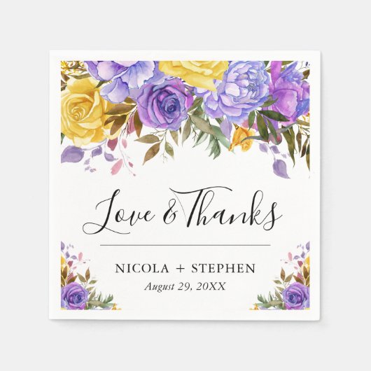 ボホウォーター色の春の花結婚ズ スタンダードカクテルナプキン (正面)