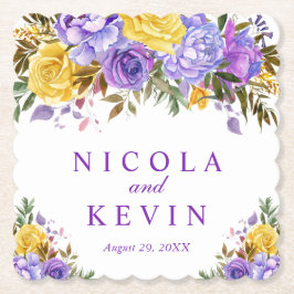 ボホウォーター色の春の花結婚ズ ペーパーコースター