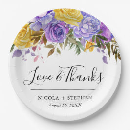 ボホウォーター色の春の花結婚ズ ペーパープレート