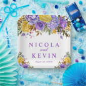 ボホウォーター色の春の花結婚ズ ペーパープレート (パーティー)