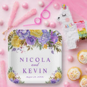 ボホウォーター色の春の花結婚ズ ペーパープレート (パーティー)