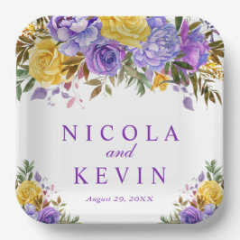 ボホウォーター色の春の花結婚ズ ペーパープレート