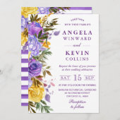 ボホウォーター色の春の花結婚ズ 招待状 (正面/裏面)