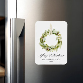 ボホウォーター色の緑のリースノンフォトホリデー マグネット