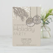 ボホウォーター色の雪のオーナメント企業の休日 招待状 (スタンド正面)