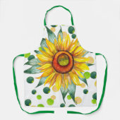 ボホウォーター色ひまわりキッチンエプロン女性用 エプロン (正面)