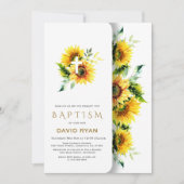 ボホウォーター色ひまわりクロスボーイバプテスマ 招待状 (正面)