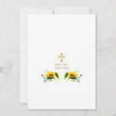 ボホウォーター色ひまわりクロスボーイバプテスマ 招待状 (裏面)