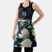 ボホウォーター色アイボリーフローラ モノグラムの エプロン (インサイチュ)