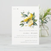 ボホウォーター色イエローレモンガーデンカップルシャワー 招待状 (スタンド正面)