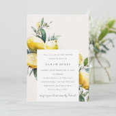 ボホウォーター色イエローレモンガーデンベビーシャワー 招待状 (スタンド正面)